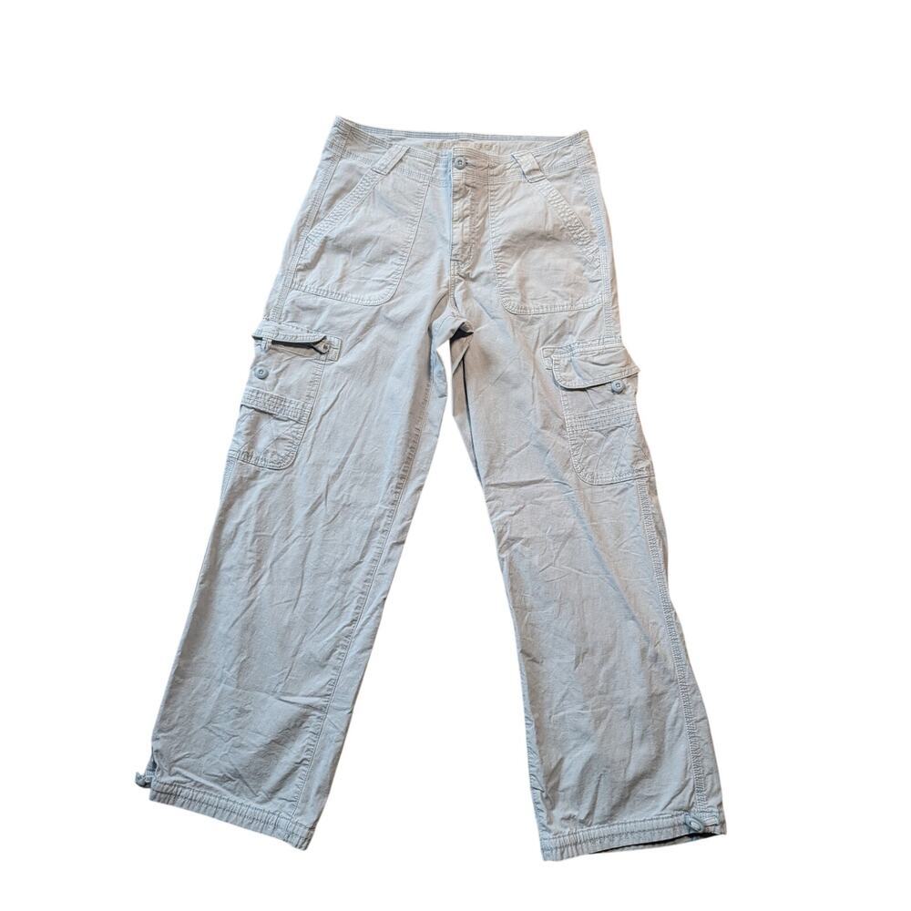 American Eagle Outfitters Woman's Jeans/Pants, Cargo; Light green, Wide leg